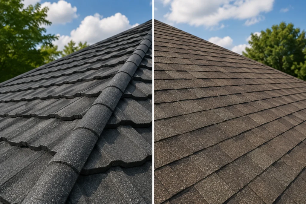 Stone Coated vs Asphalt Shingle 1