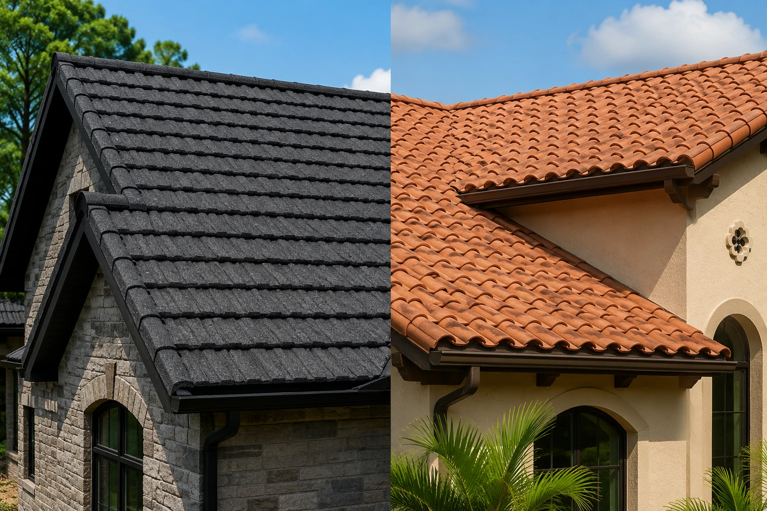 Stone Coated vs Clay Tile 1