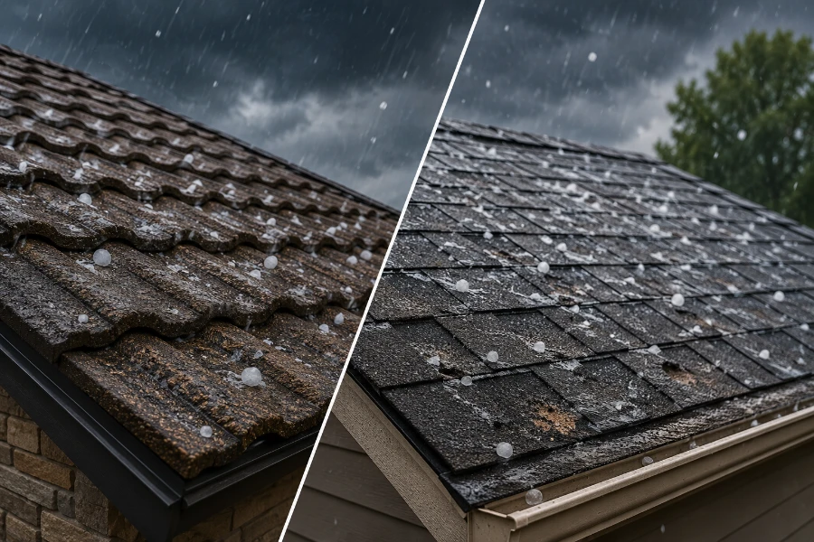 Stone Coated Roofs vs Asphalt During Hail (1)